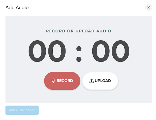Record or Upload Audio