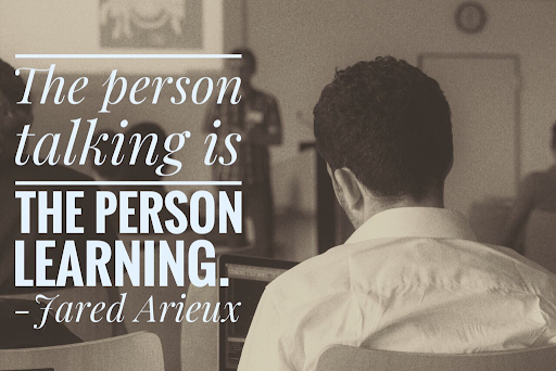 The person talking is the person learning Jared Arieux