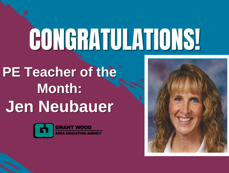 Congratulations P E Teacher of the Month Jen Neubauer